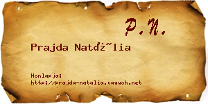 Prajda Natália névjegykártya